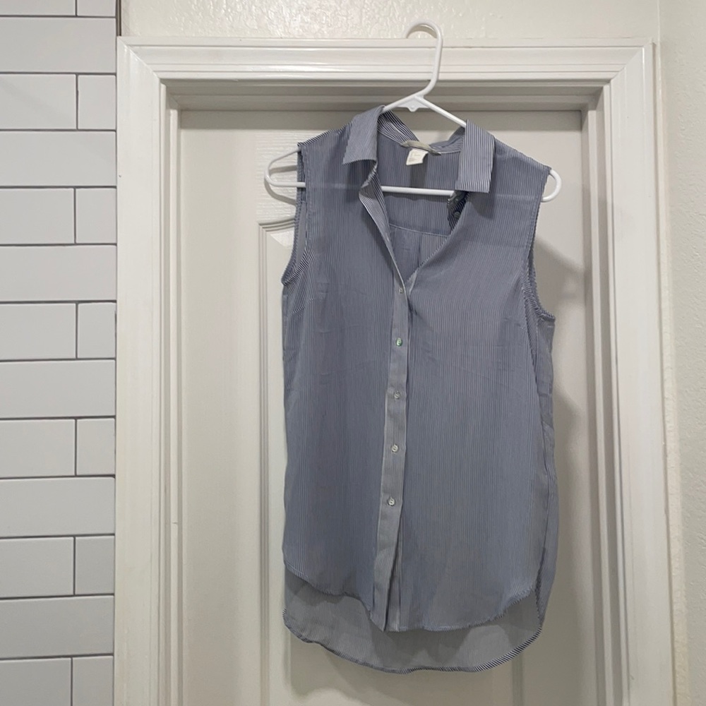 Women’s sheer striped button down blouse H&M